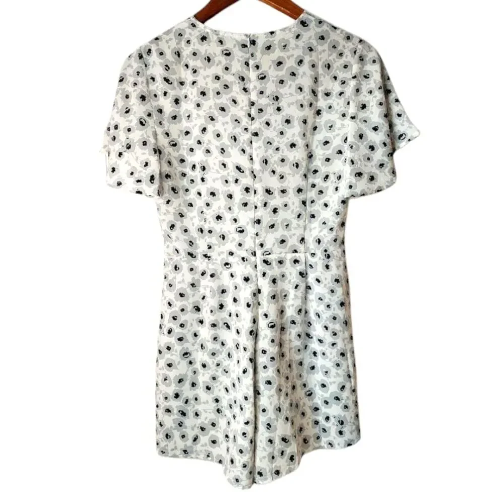 LUC&CE Floral Romper Flutter Sleeve Tie Bosom Jumpsuit Playsuit Sz S - Picture 10 of 11